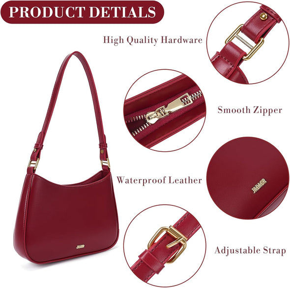 Shoulder Bags for Women Red Purse Burgundy Purse Retro Fall Purse Crossbody Bag Maroon Purse Leather Hobo Handbag