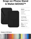 Magnetic Wallet Stand Compatible with Iphone 16/15/14/13/12 Series, Angle Adjustment & Magsafe Compatible MOVAS Phone Stand,Jet Black