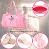 Cute Ballet Dance Bag Gym Travel Duffle Bag for Girls Tutu Dress Bag with Key Chain for Girls (Pink2 of Long Mesh)