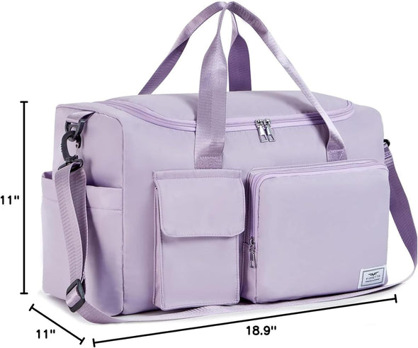 Women'S Gym Duffle Bag with Shoes Compartment, 37L Capacity, Ideal for Travel, Gym, Sports, Duffel, Weekender