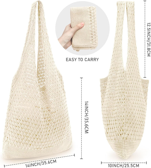 Crochet Bags for Women Summer Beach Tote Bag Aesthetic Tote Bag Hippie Bag Knit Bag