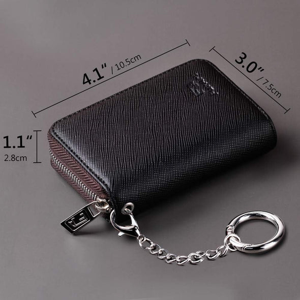 Credit Card Wallet, Zipper Card Cases Holder for Men Women, RFID Blocking, Keychain Wallet, Compact Size