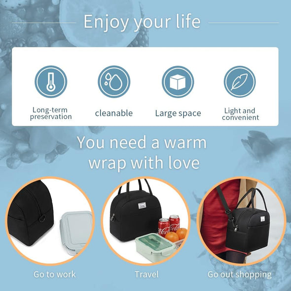 Lunch Bag Women & Men, Reusable Insulated Cooler Lunch Box Adult Water Resistant Lunch Tote Bag for Work Picnic Beach or Travel