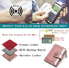 Small Womens Wallet Leather Bifold Card Holder RFID Blocking with Zipper Coin Pocket