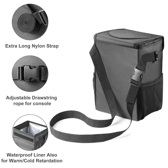 Car Trash Can with Lid - Waterproof Collapsible Trash Storage Bag for Truck & Car