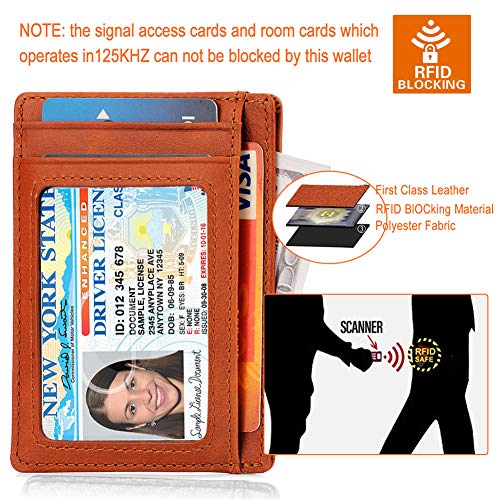  ZECICO Mens Slim Wallet Money Clip: Bifold Leanther Wallets  RFID Blocking Front Pocket Wallets Credit Card Holder with ID Window Gifts  for Men (Carbon Black/Orange) : Clothing, Shoes & Jewelry